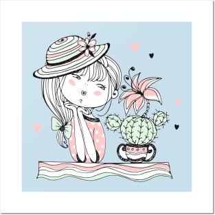 cute cacti girl Posters and Art